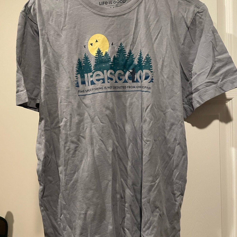 Life Is Good Blue Graphic Tee for Men